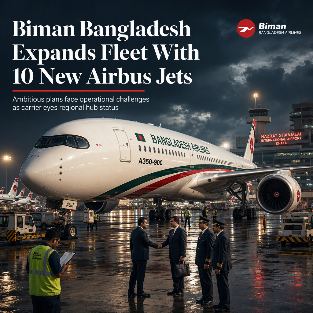 Biman Bangladesh Airlines Orders 10 Airbus Jets to Fuel Regional Hub Expansion