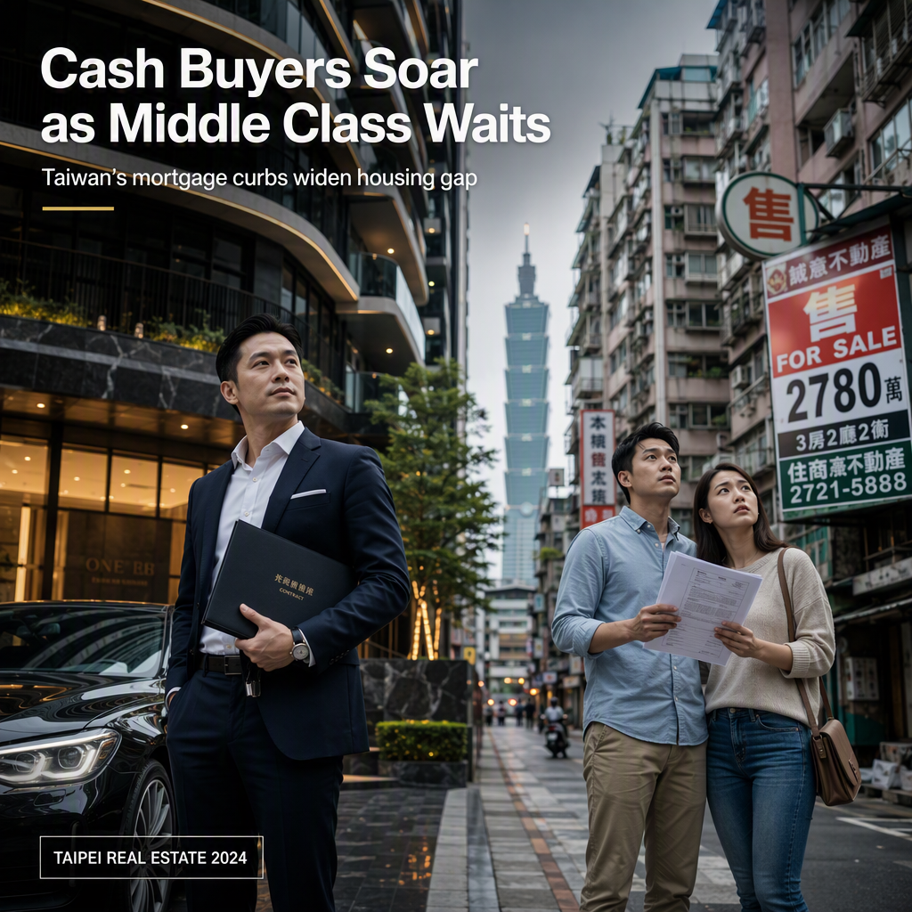 Taiwan's Mortgage Curbs Widen Housing Gap as Cash Buyers Keep Prices High