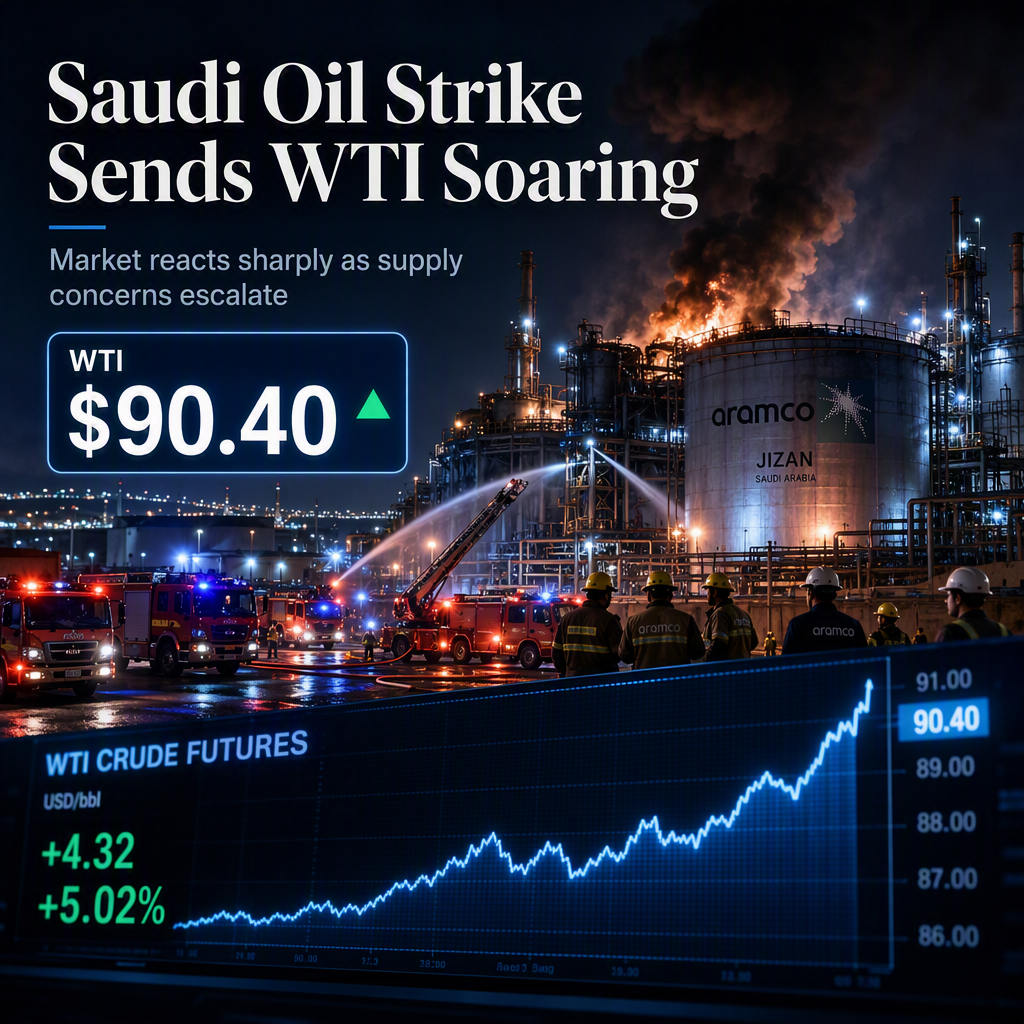 Saudi Oil Facilities Struck, WTI Crude Surges Above $90 Amid Supply Concerns