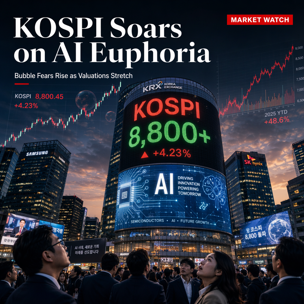 South Korea's KOSPI Surges Past 8,800 Amid AI-Fueled Market Euphoria and Bubble Concerns