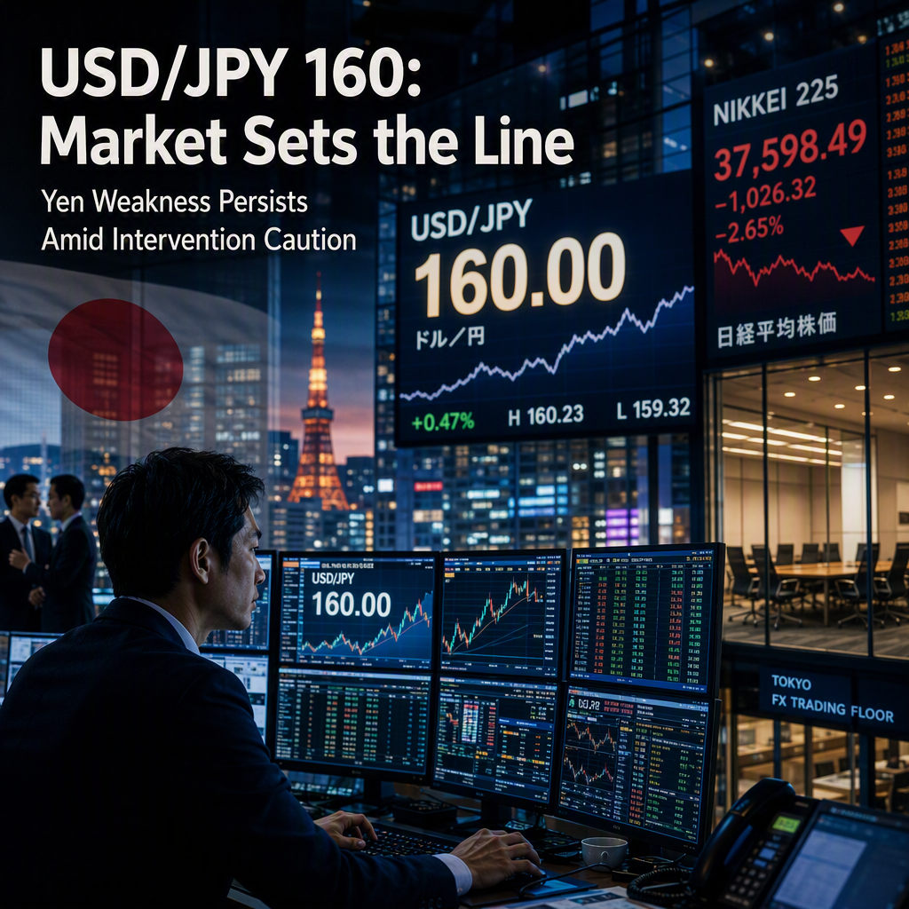 USD/JPY 160 Level Emerges as Key Deterrent for Yen Intervention, Says BNY