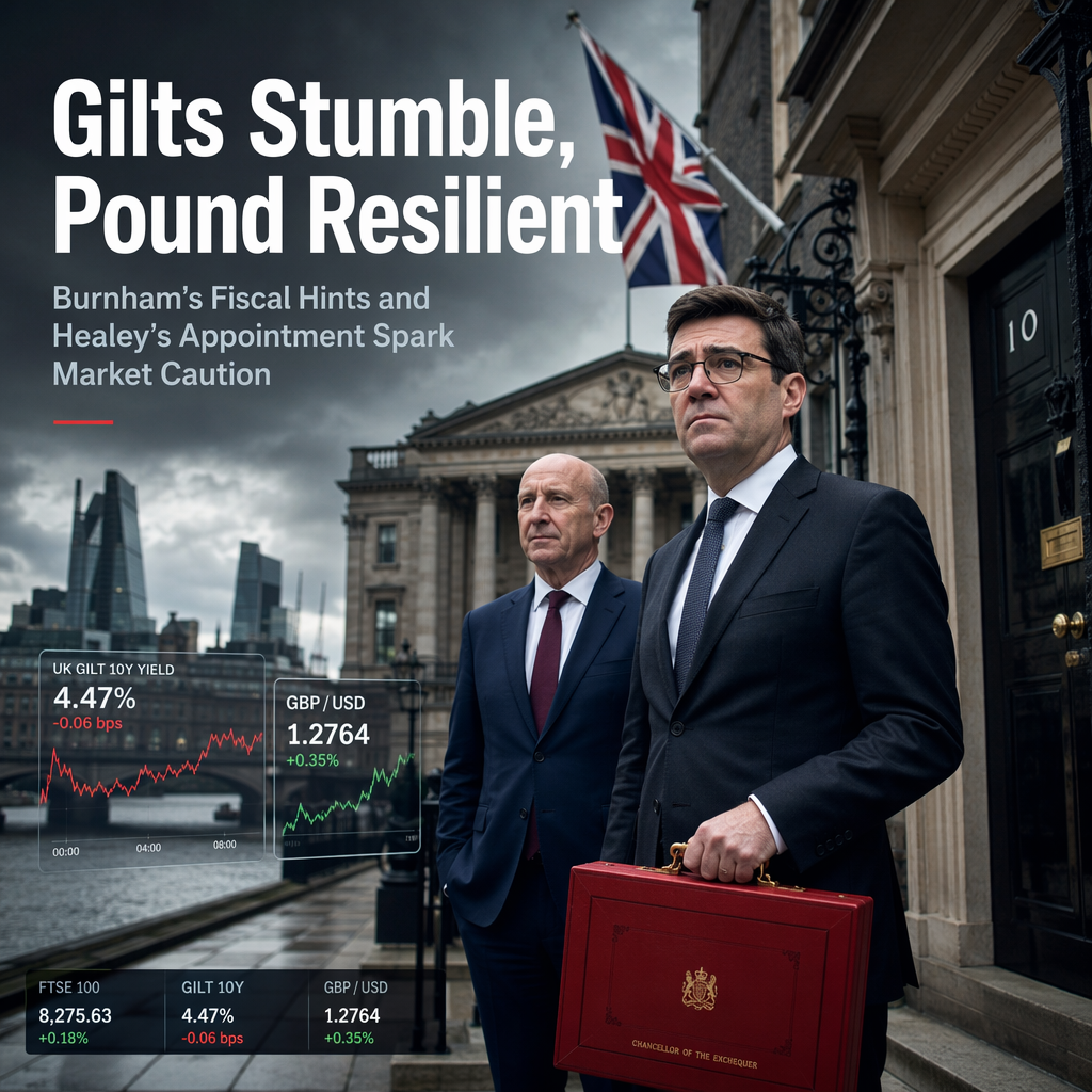 UK Gilts and Pound React to PM Burnham's Fiscal Flexibility and Chancellor Appointment