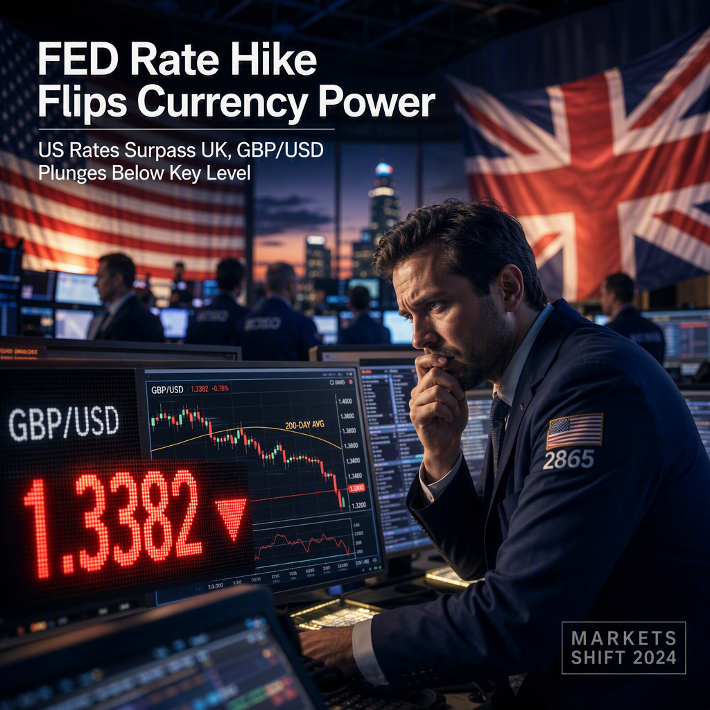Fed Rate Hike Pushes GBP/USD Below Long-Term Average as US Rates Surpass UK