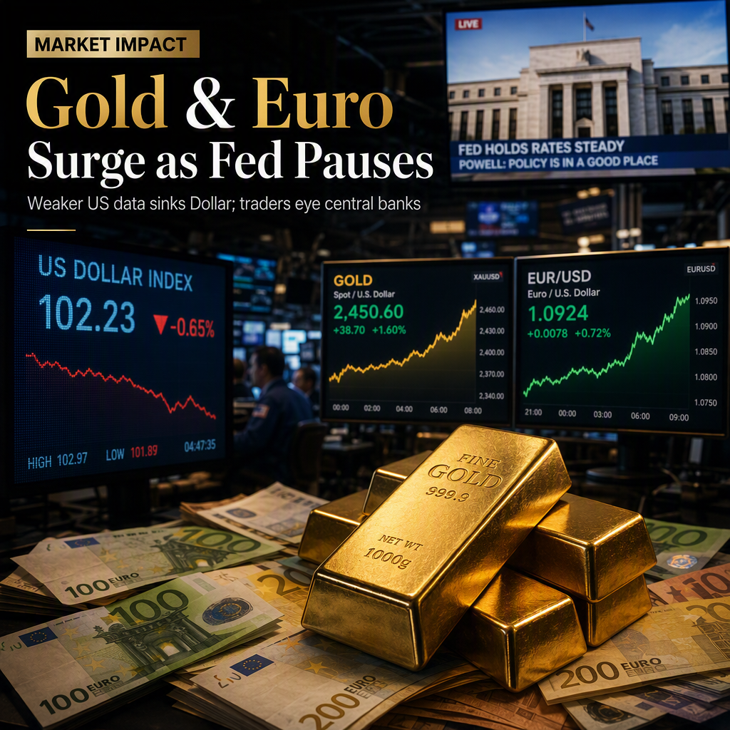 Gold and Euro Rally as US Fed Rate Hike Expectations Diminish Amid Weak US Data
