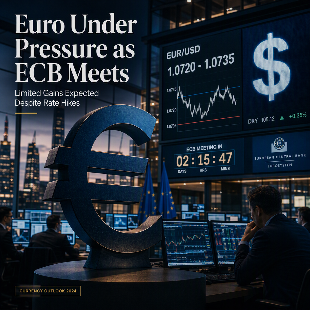 Euro Faces Downside Bias as ECB Meeting Looms, Limited Gains from Rate Hikes