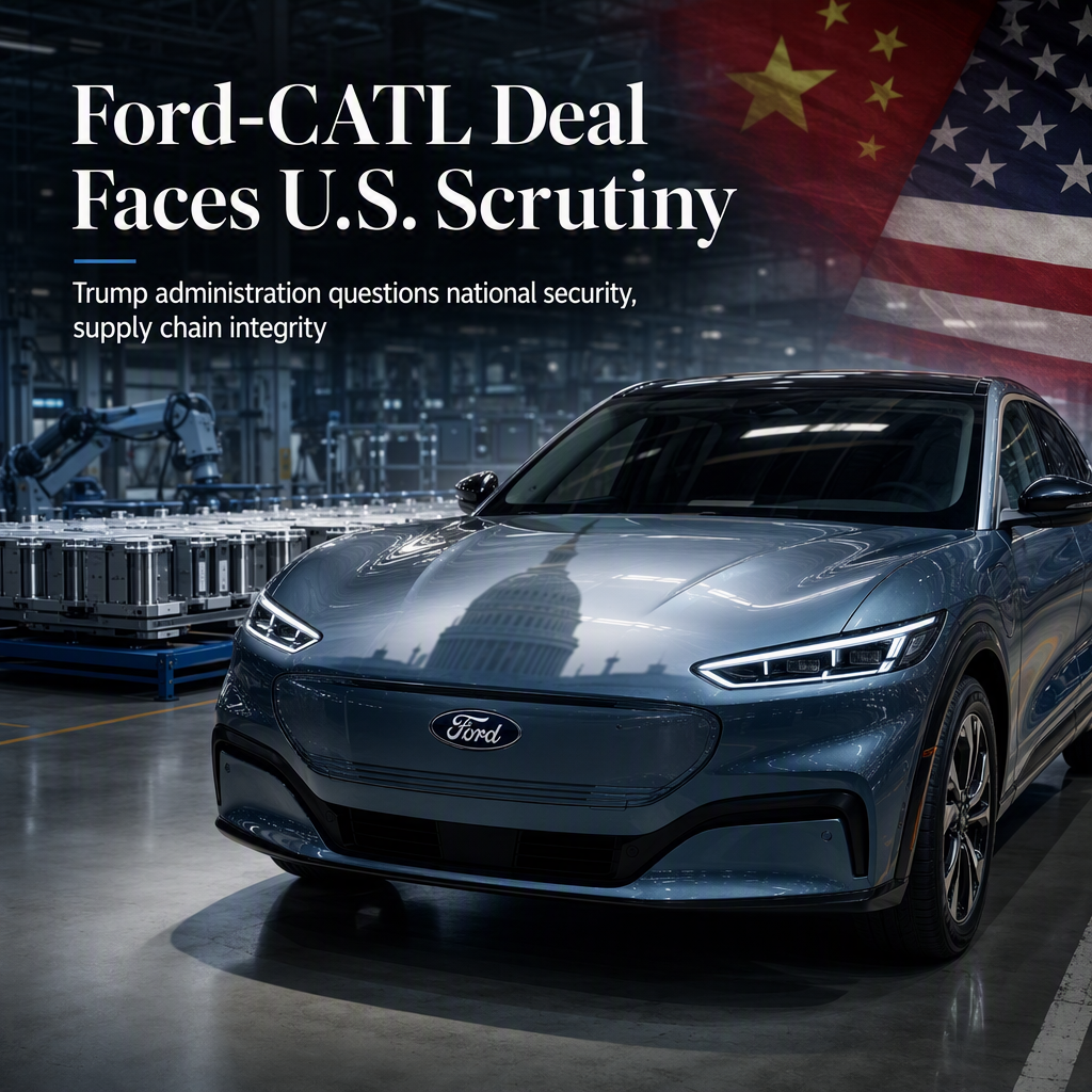 Trump Administration Raises 'Profound Concern' Over Ford's Partnership with Chinese Battery Maker CATL