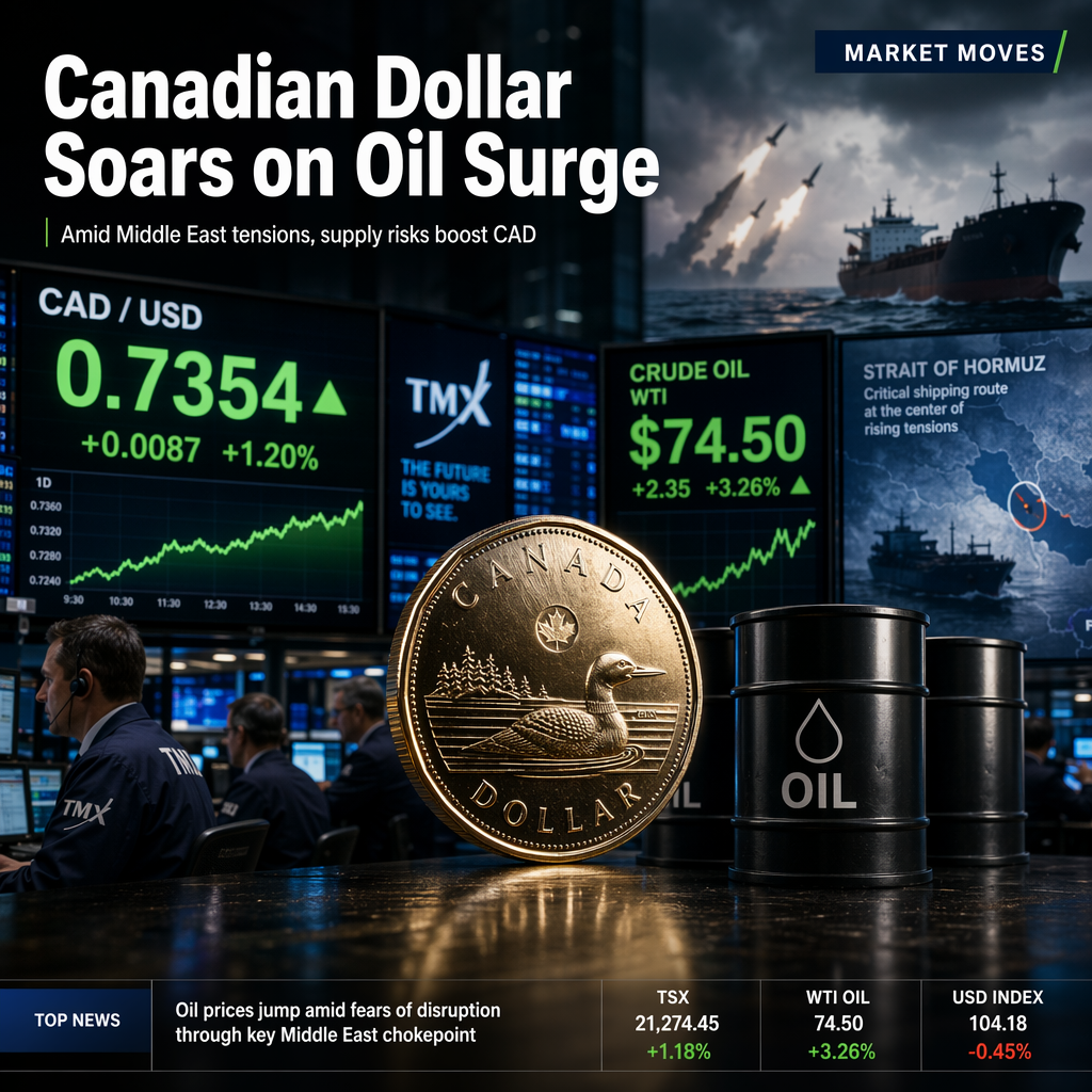 Canadian Dollar Strengthens as Oil Prices Surge Amid Middle East Tensions