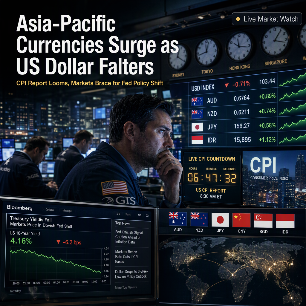 US Dollar Weakens Ahead of Key CPI Report, Impacting Major Asia-Pacific Currencies