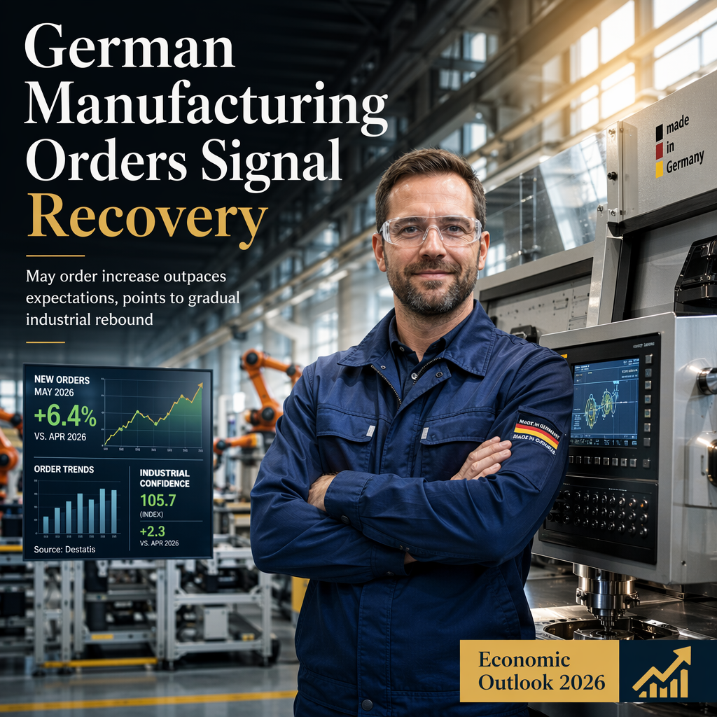 German Manufacturing Orders Rise 1.9% in May, Signaling Gradual Industrial Recovery