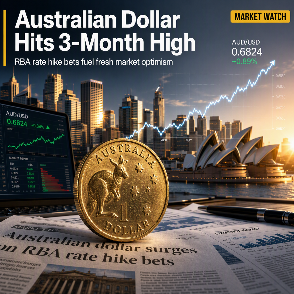 Australian Dollar Surges to Three-Month High Amid Intensifying RBA Rate Hike Bets