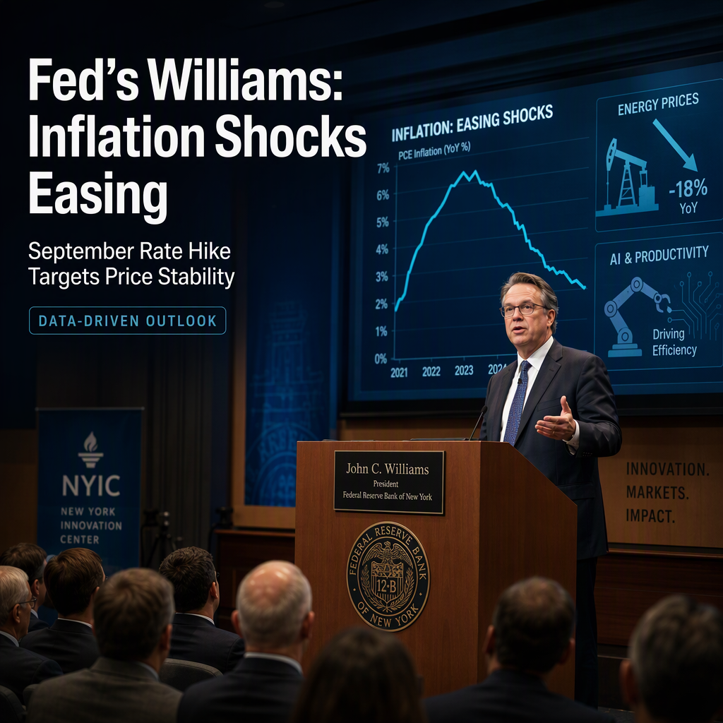 Fed's Williams Signals Easing Inflation Shocks and Highlights September Rate Hike for Price Stability