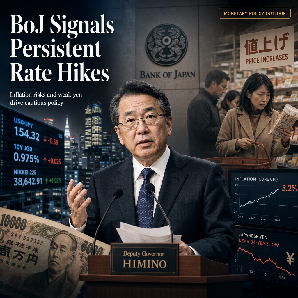 BoJ Deputy Governor Himino Signals Continued Rate Hikes Amid Inflation Risks and Weak Yen Concerns