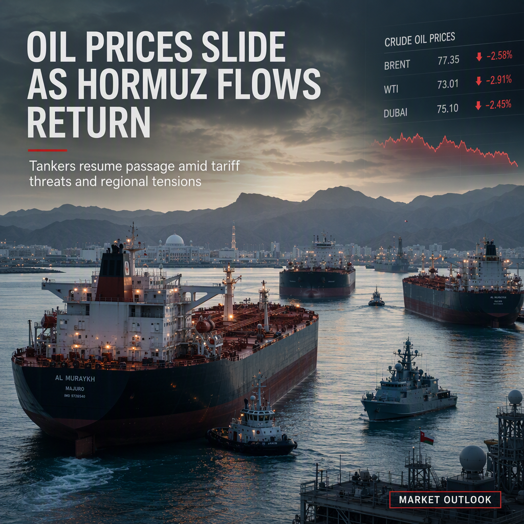 Oil Prices Drop as Hormuz Strait Traffic Recovers; Trump Pushes for Iran Tariffs