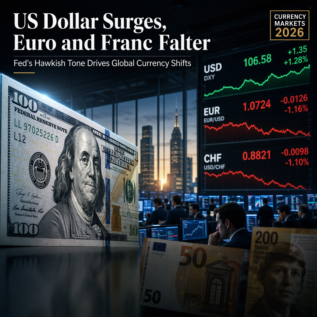 US Dollar Strengthens on Hawkish Fed Outlook, Pressuring Swiss Franc and Euro