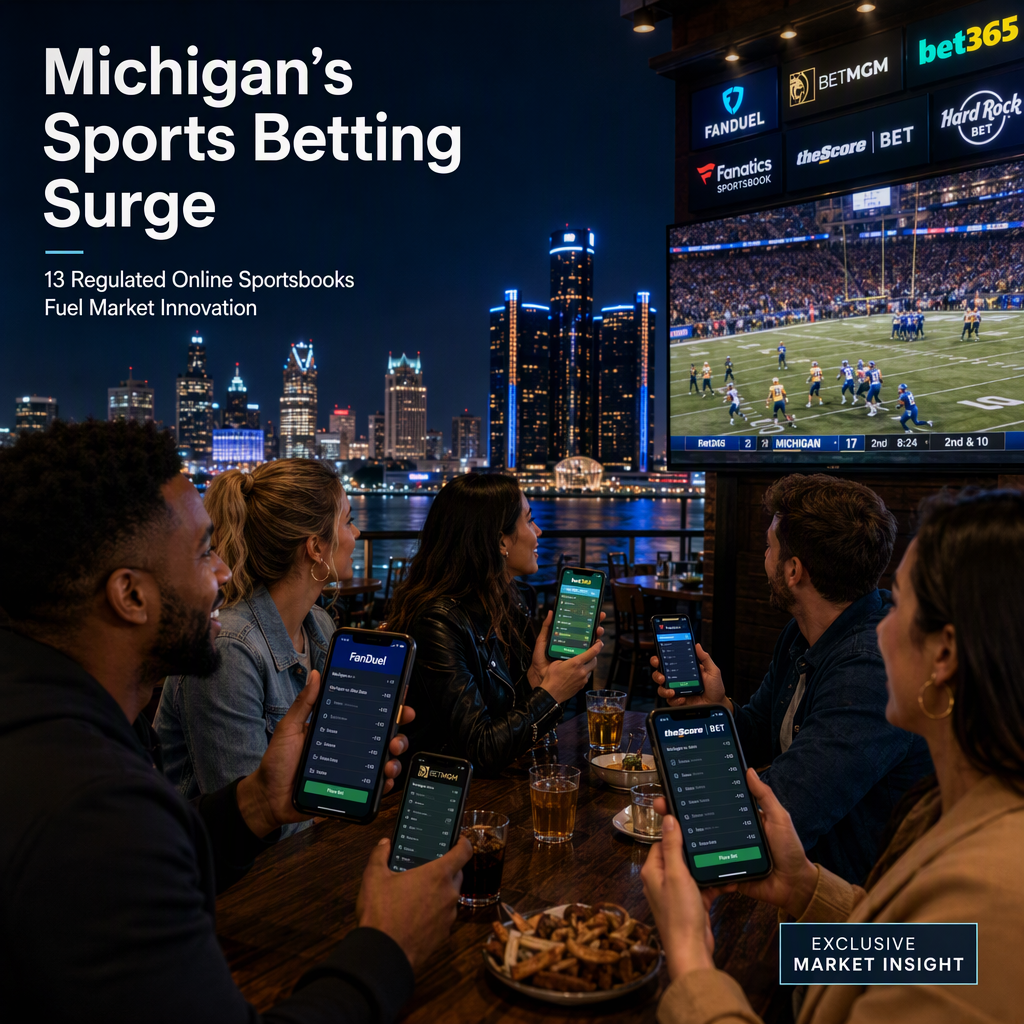Michigan Sports Betting Market Expands with 13 Regulated Online Sportsbooks