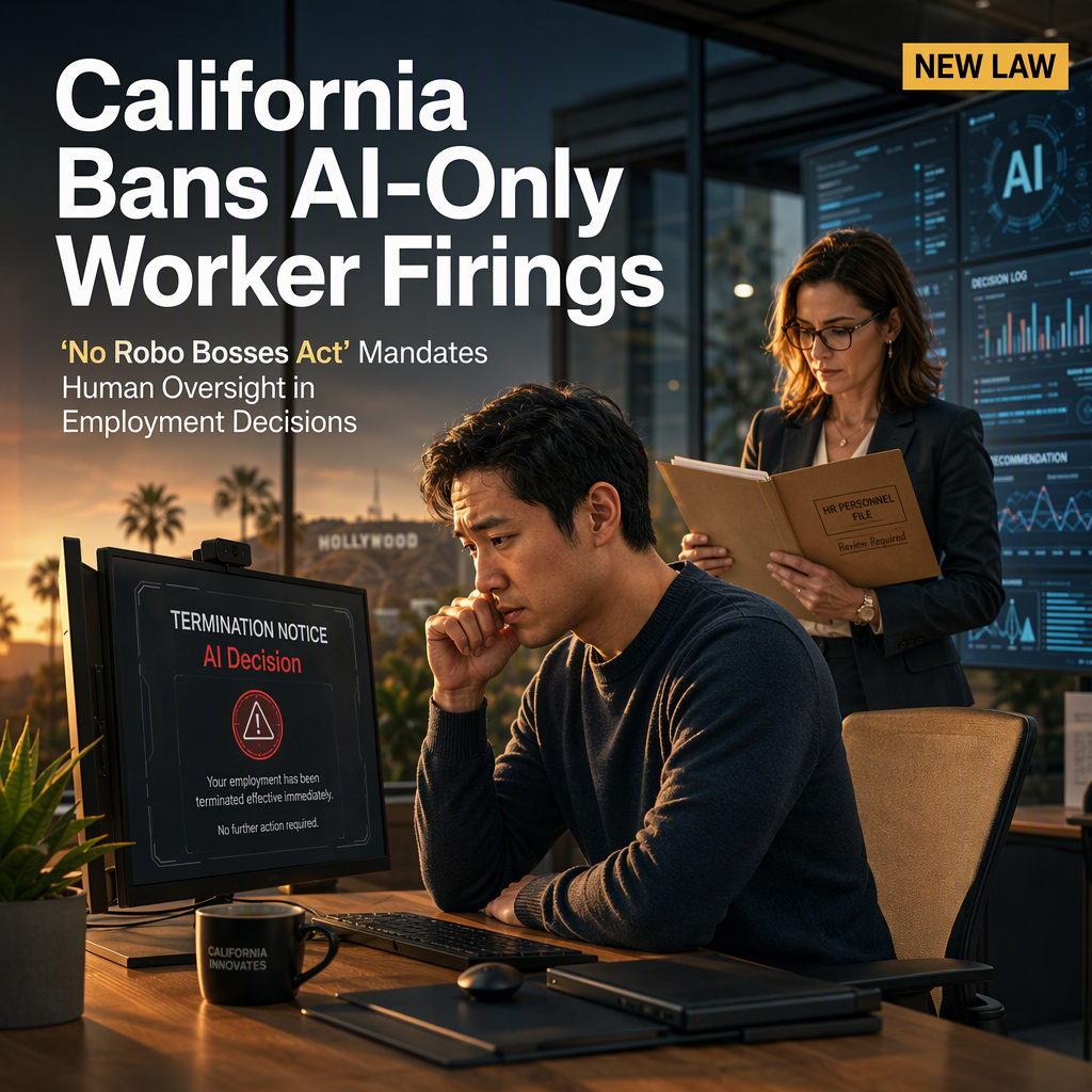 California Enacts 'No Robo Bosses Act,' Banning Sole Reliance on AI for Worker Discipline and Firing