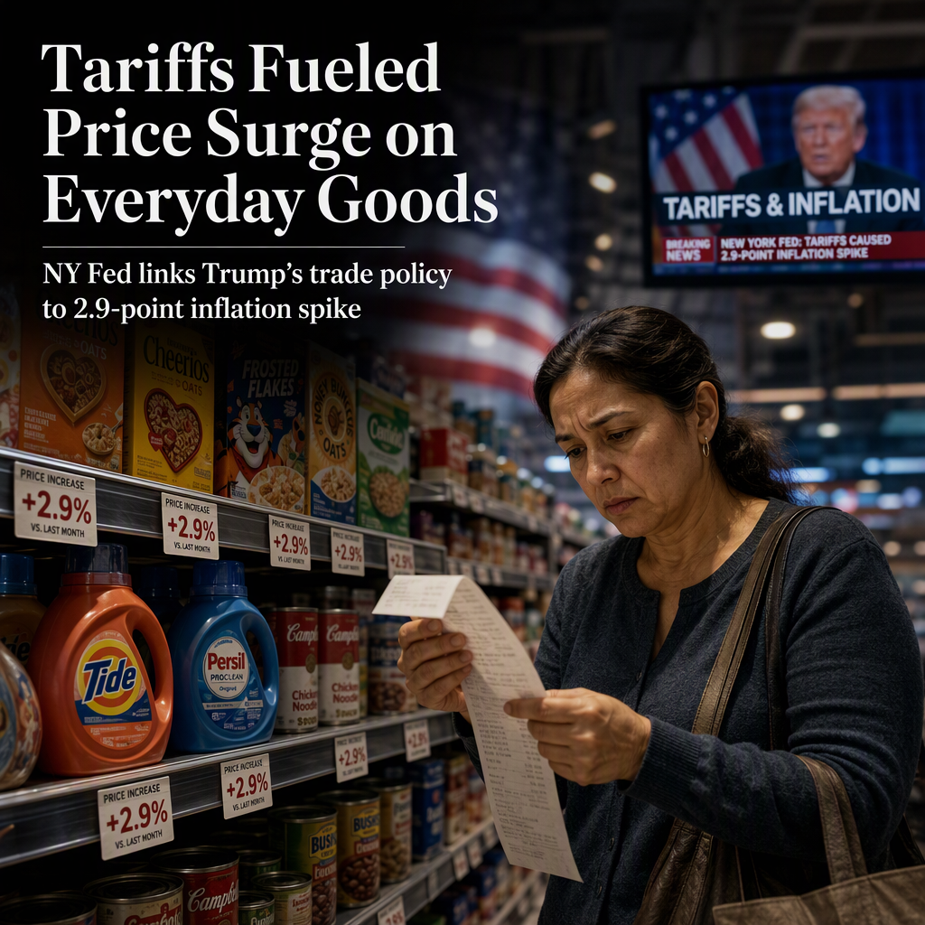 NY Fed: Trump Tariffs Drove Up Inflation on Everyday Goods by 2.9 Percentage Points