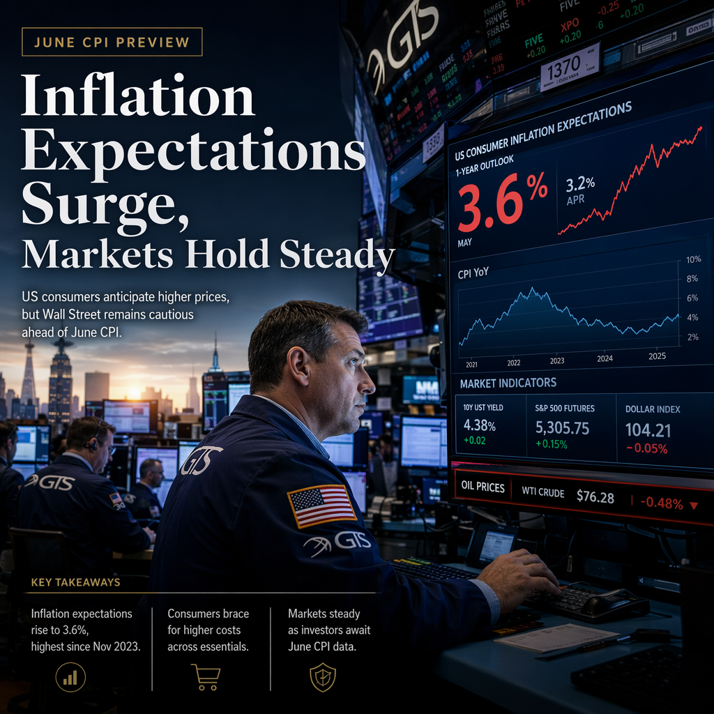 US Consumer Inflation Expectations Rise, But Markets Remain Cautious Ahead of June CPI