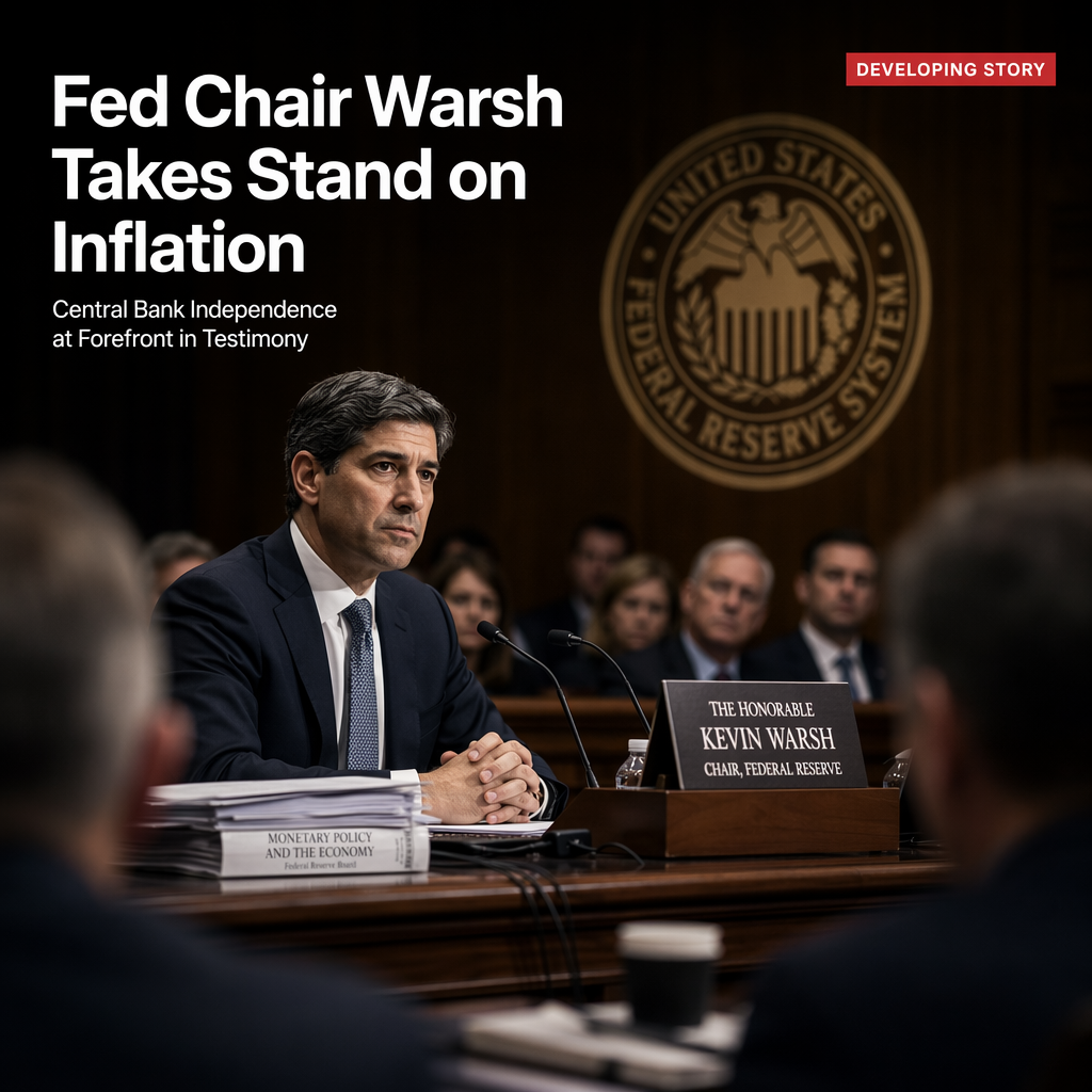 Fed Chair Kevin Warsh Reaffirms Commitment to Curbing Inflation, Emphasizes Central Bank Independence