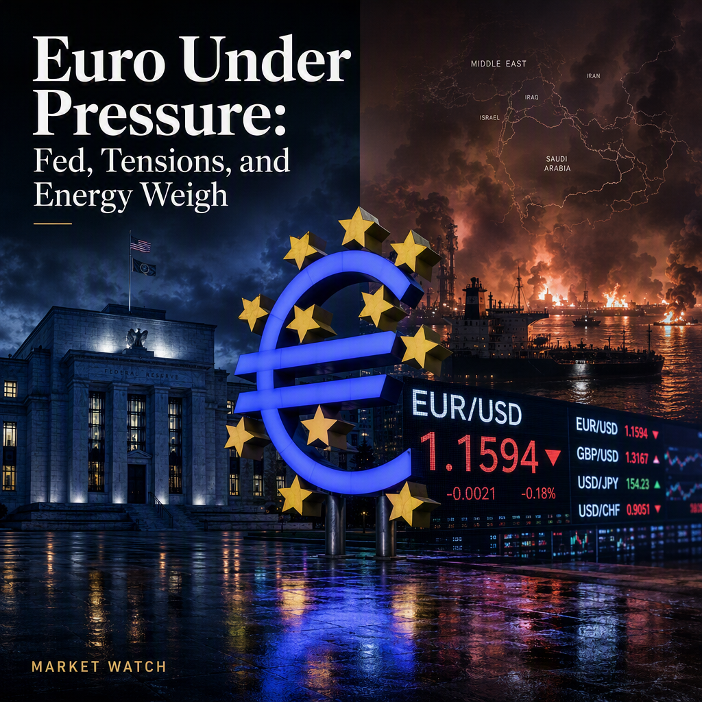 Euro Holds Steady Below 1.1600 Amid Hawkish Fed Rhetoric and Middle East Tensions