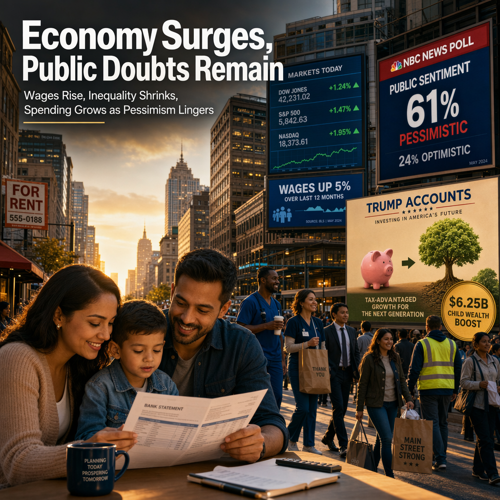 Trump Economy Sees Rising Wages, Shrinking Inequality, and Strong Consumer Spending Amid Public Pessimism