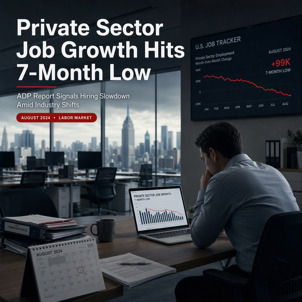 Private Sector Job Growth Slows Sharply in August, ADP Reports Lowest Gain Since January