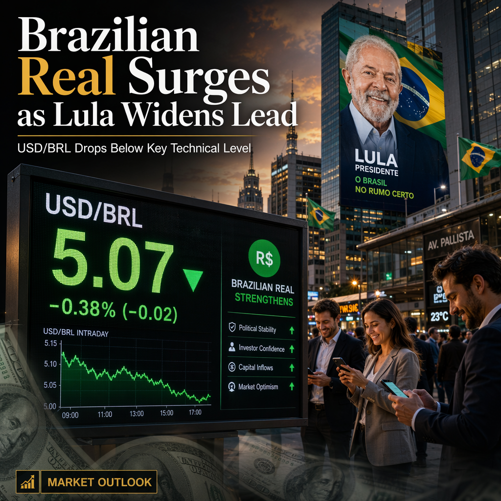 Brazilian Real Strengthens as Lula Widens Lead and USD/BRL Drops Below Key Technical Level