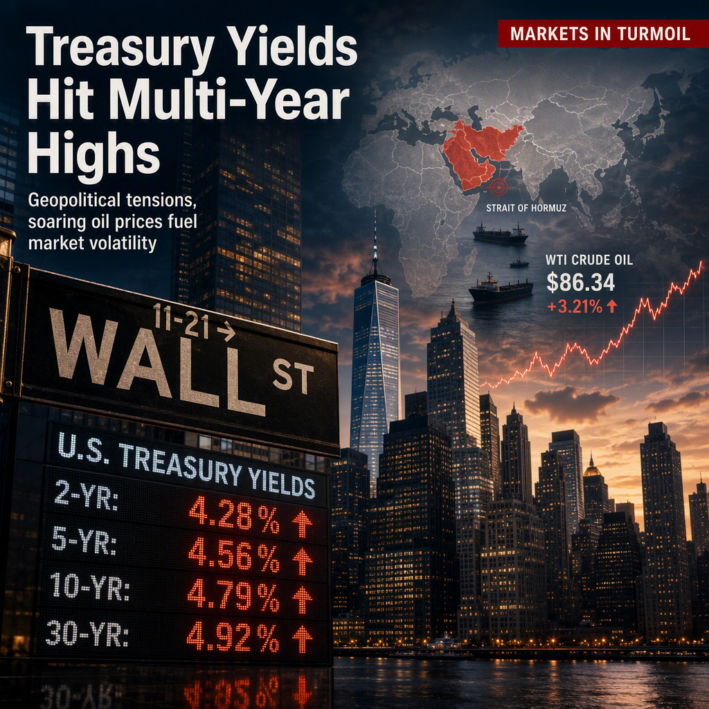 U.S. Treasury Yields Surge to Multi-Year Highs Amid Middle East Tensions and Rising Oil Prices
