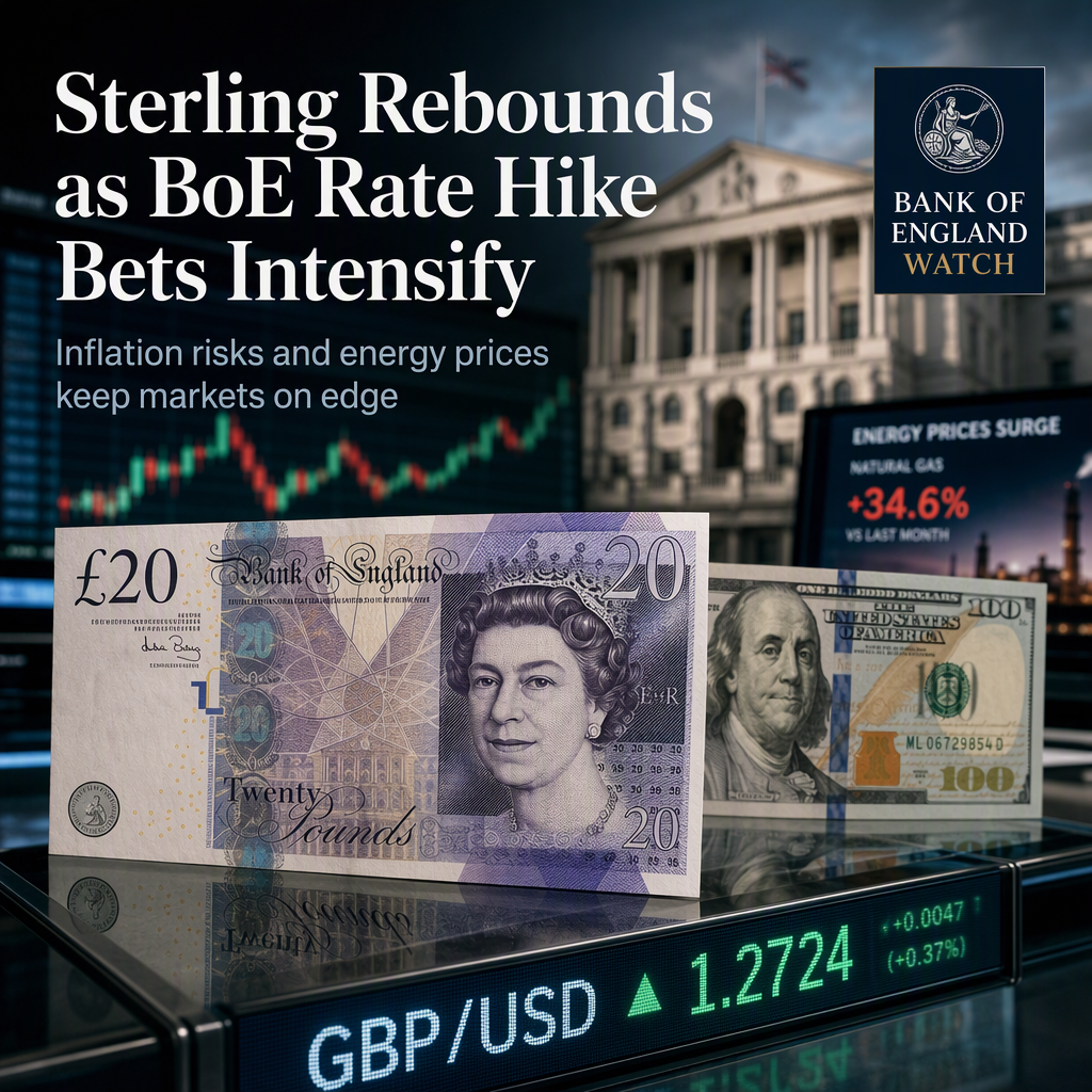 Pound Sterling Recovers as USD Pauses, BoE Rate Hike Bets Rise Amid Inflation Concerns