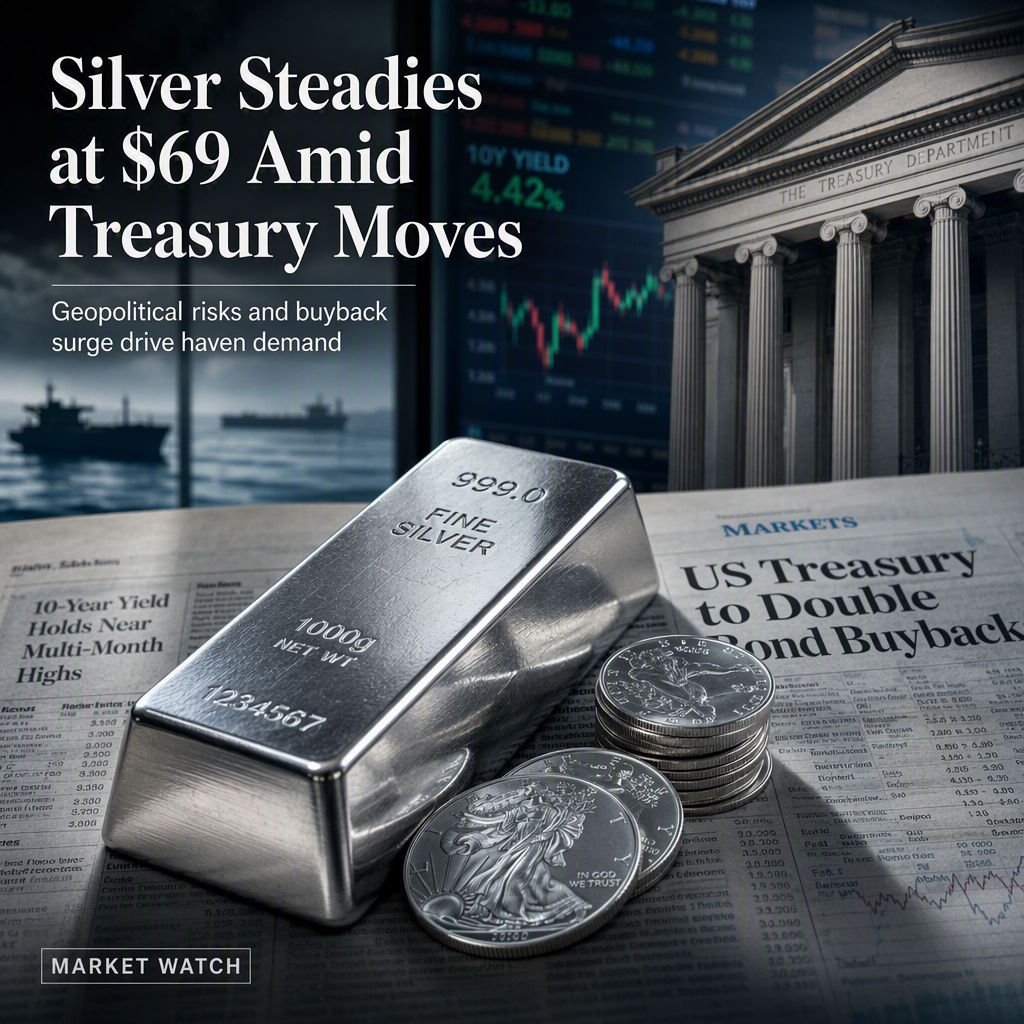 Silver Holds Firm at $69 as US Treasury Doubles Bond Buybacks Amid Geopolitical Tensions