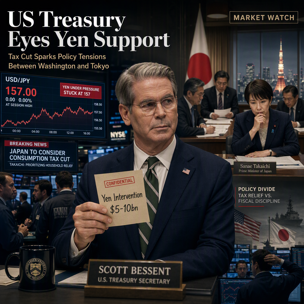 US Treasury Signals Yen Support Amid Takaichi's Tax Cut Sparks Policy Tensions
