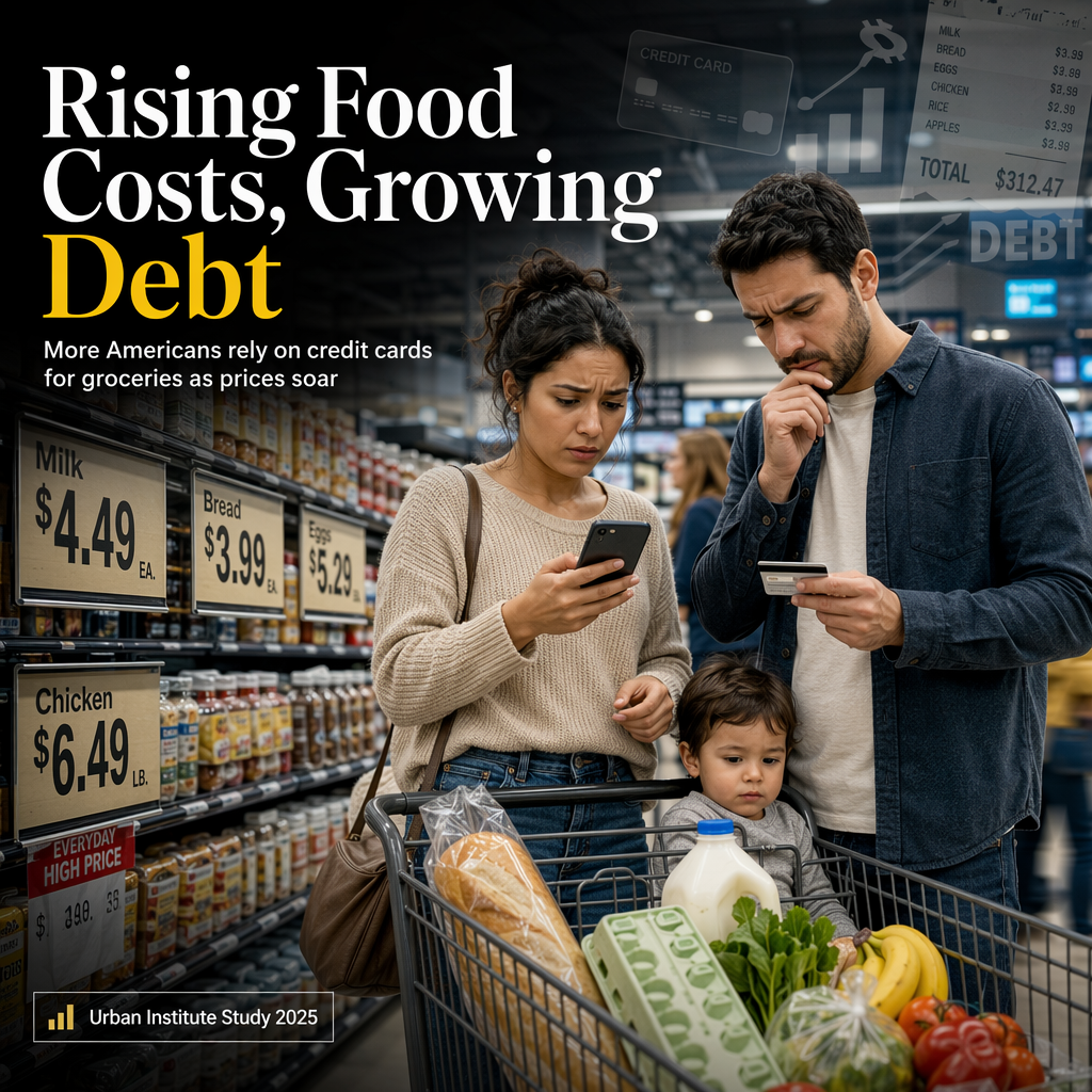 Rising Food Costs Push More Americans Into Credit Card Debt for Groceries, Study Finds