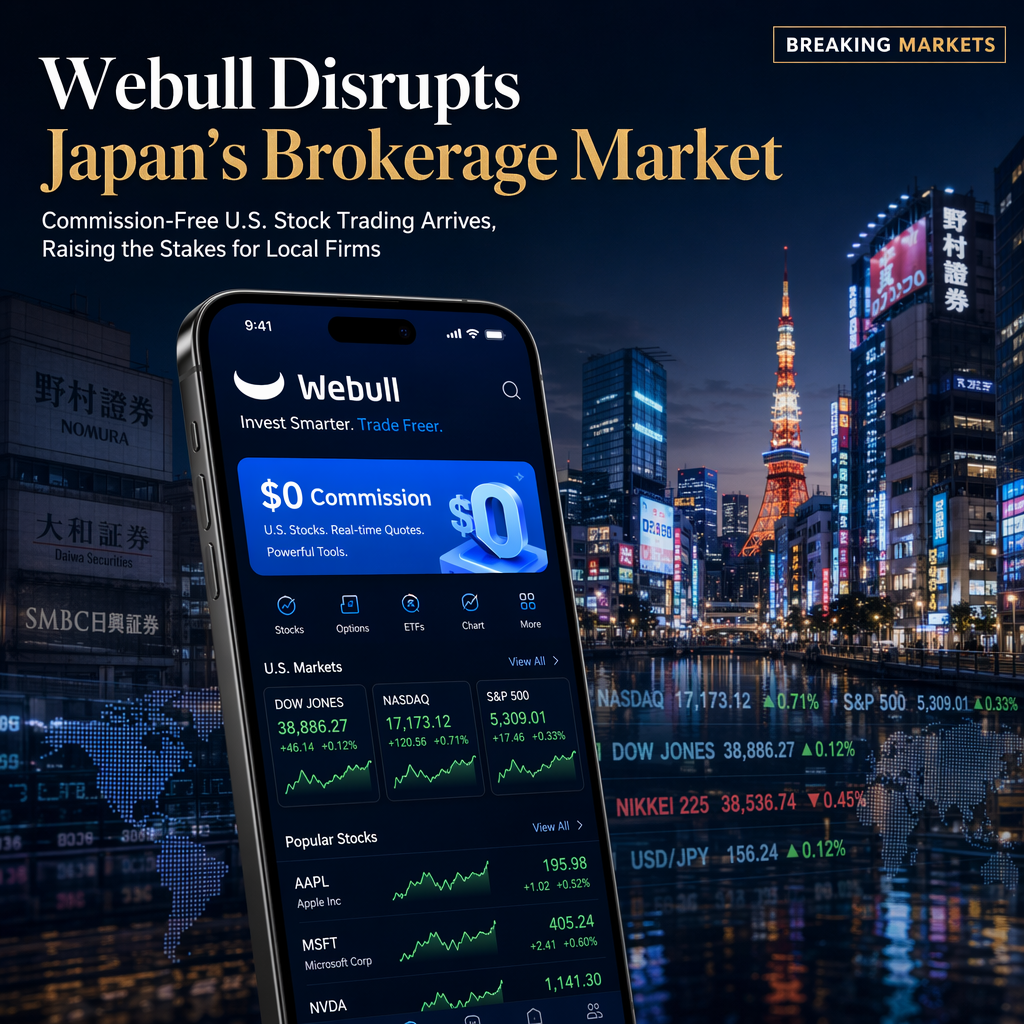 Webull Launches Commission-Free U.S. Stock Trading in Japan, Challenging Local Brokerages