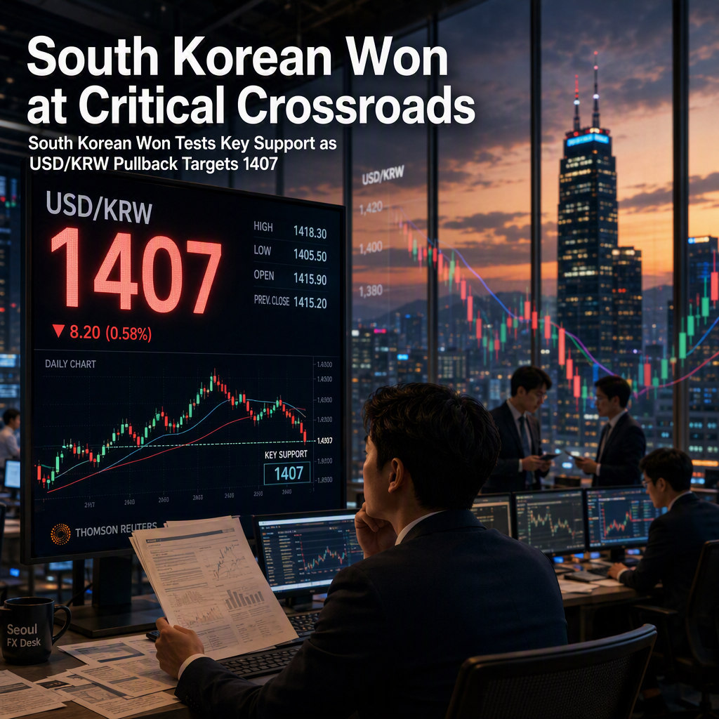 South Korean Won Tests Key Support as USD/KRW Pullback Targets 1407 – Societe Generale