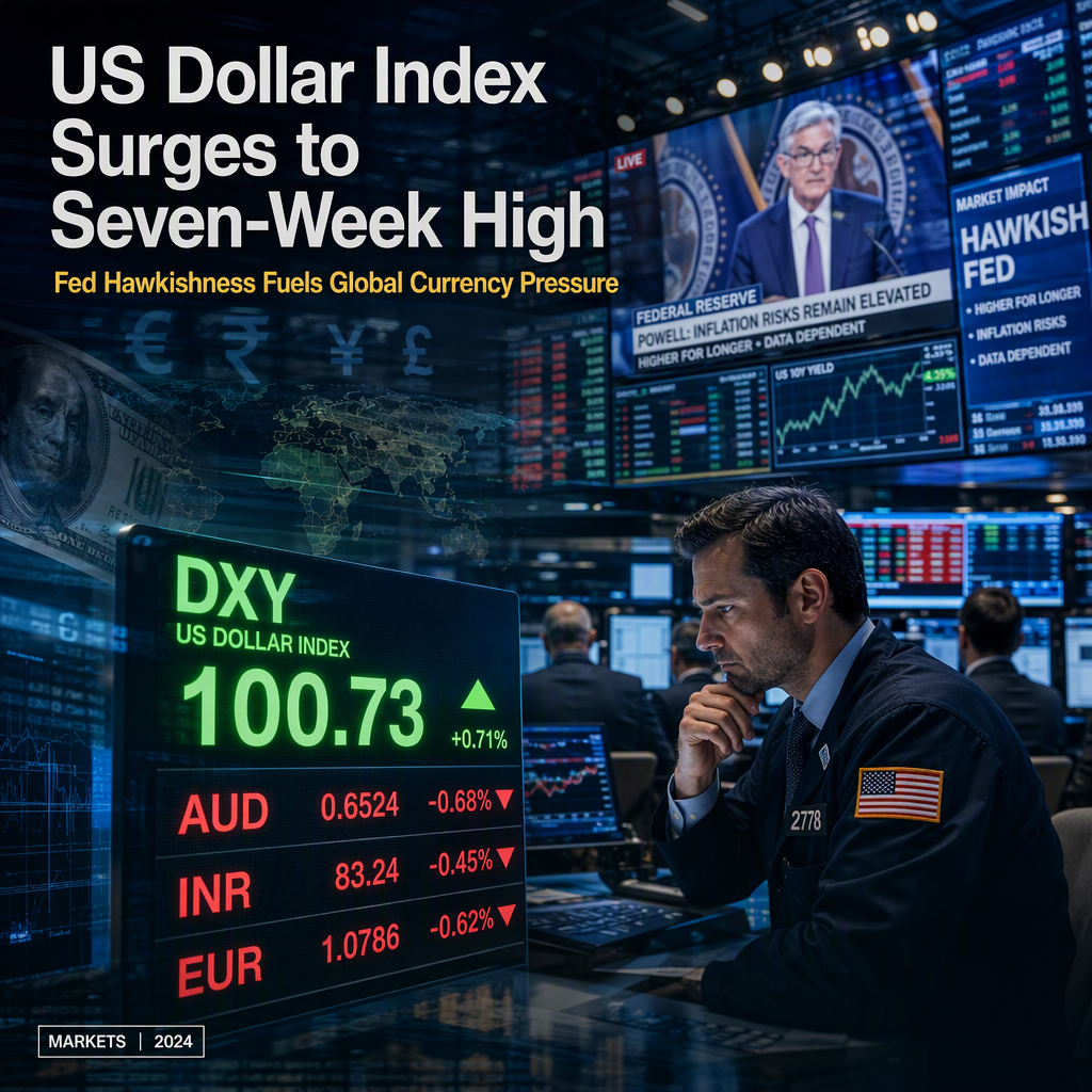 US Dollar Index Hits Seven-Week High Amid Persistent Fed Hawkishness and Global Currency Pressure