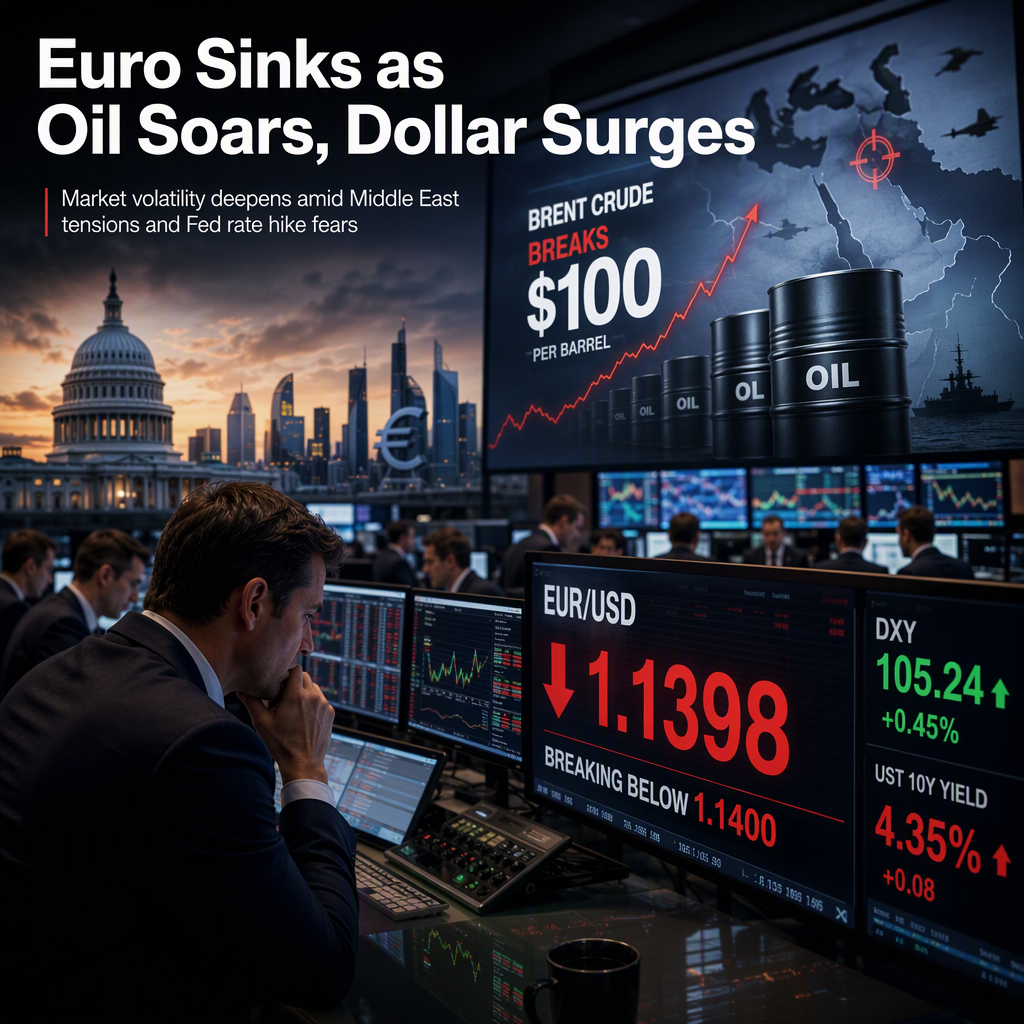 Euro Struggles Below 1.1400 as Oil Surges and US Dollar Strengthens Amid Middle East Tensions