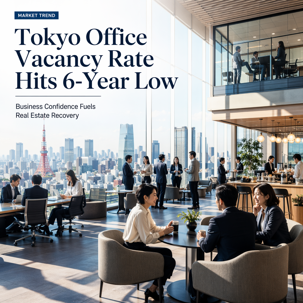 Tokyo Office Vacancy Rate Drops Below 2% for First Time Since Pandemic