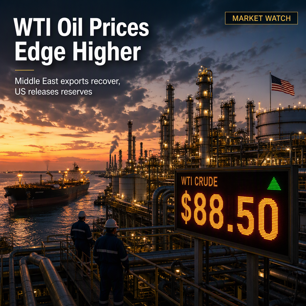 WTI Oil Prices Edge Higher Amid Middle East Export Recovery and US Reserve Release