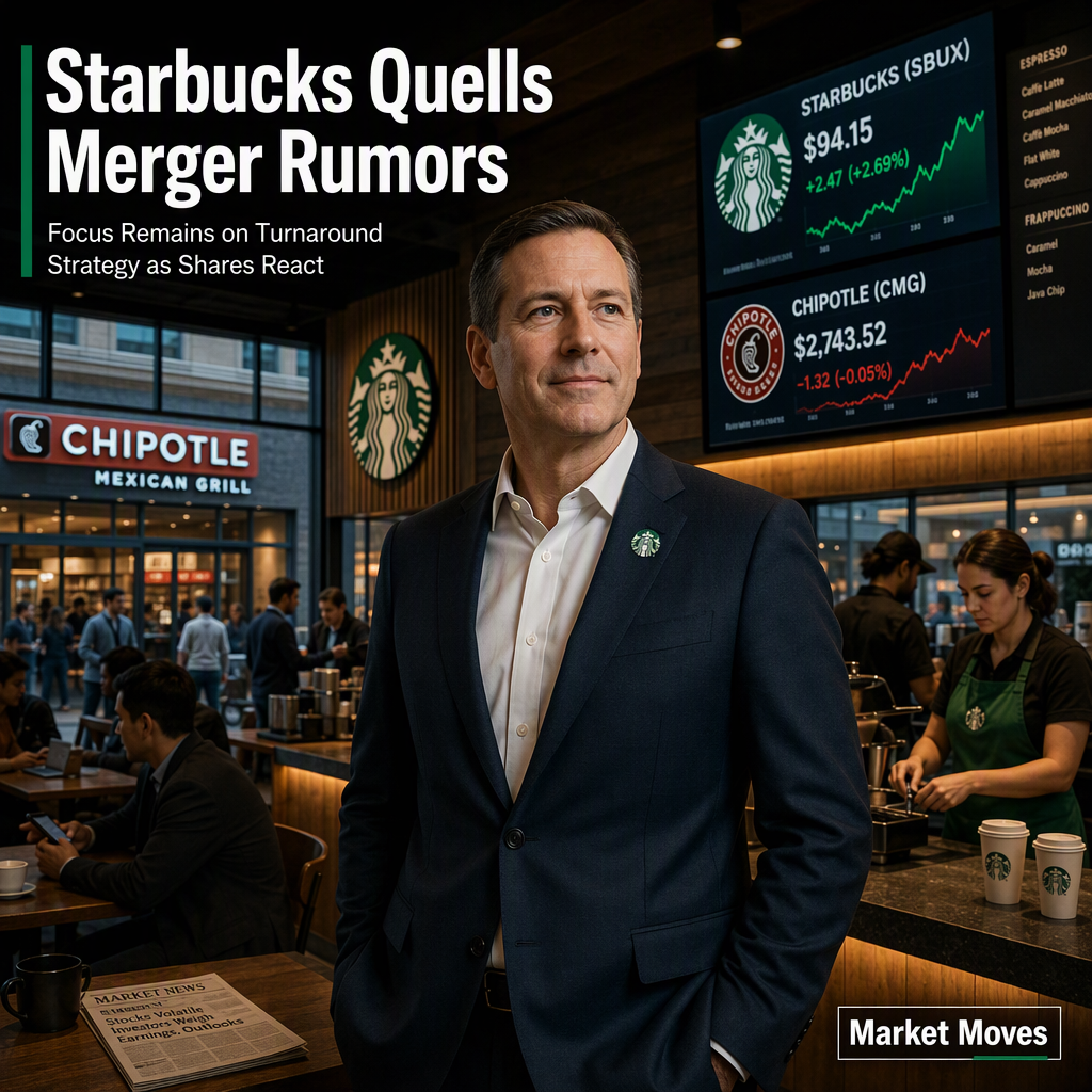 Starbucks Addresses Chipotle Merger Rumors Amid Turnaround Focus, Shares React
