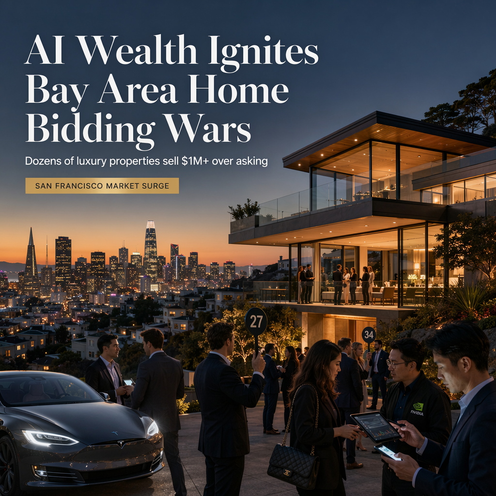 AI Boom Fuels Bay Area Luxury Home Bidding Wars, With Dozens Selling $1 Million Over Asking