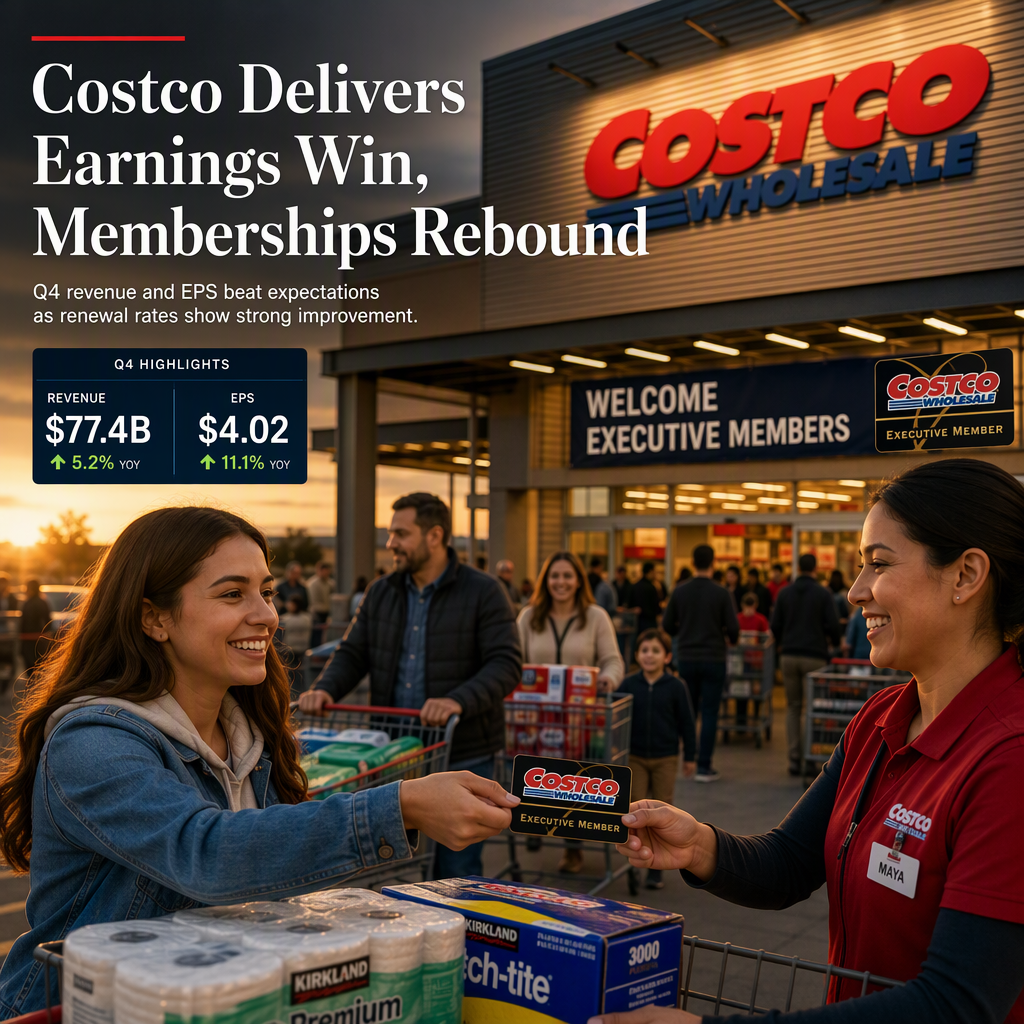 Costco Reports Q4 Revenue and EPS Beat, Sees Improvement in Membership Renewal Rates