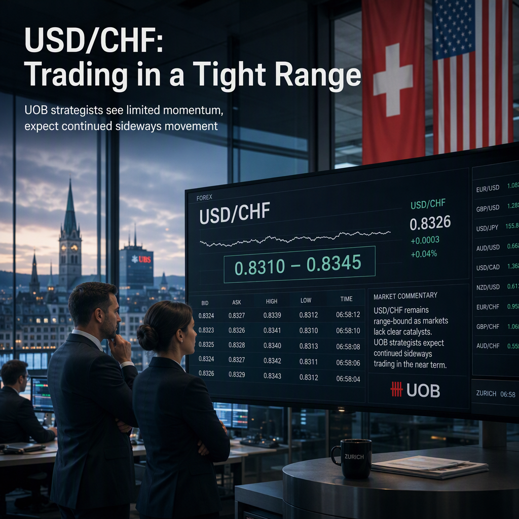 Swiss Franc and US Dollar Remain in Tight Range as UOB Strategists Forecast Continued Sideways Trading