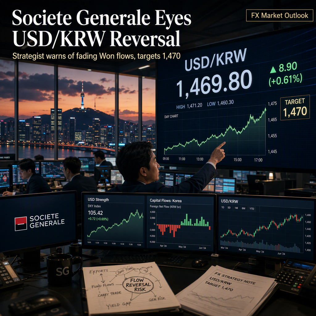Societe Generale Strategist Turns Bullish on USD/KRW, Citing Flow Reversal Risks