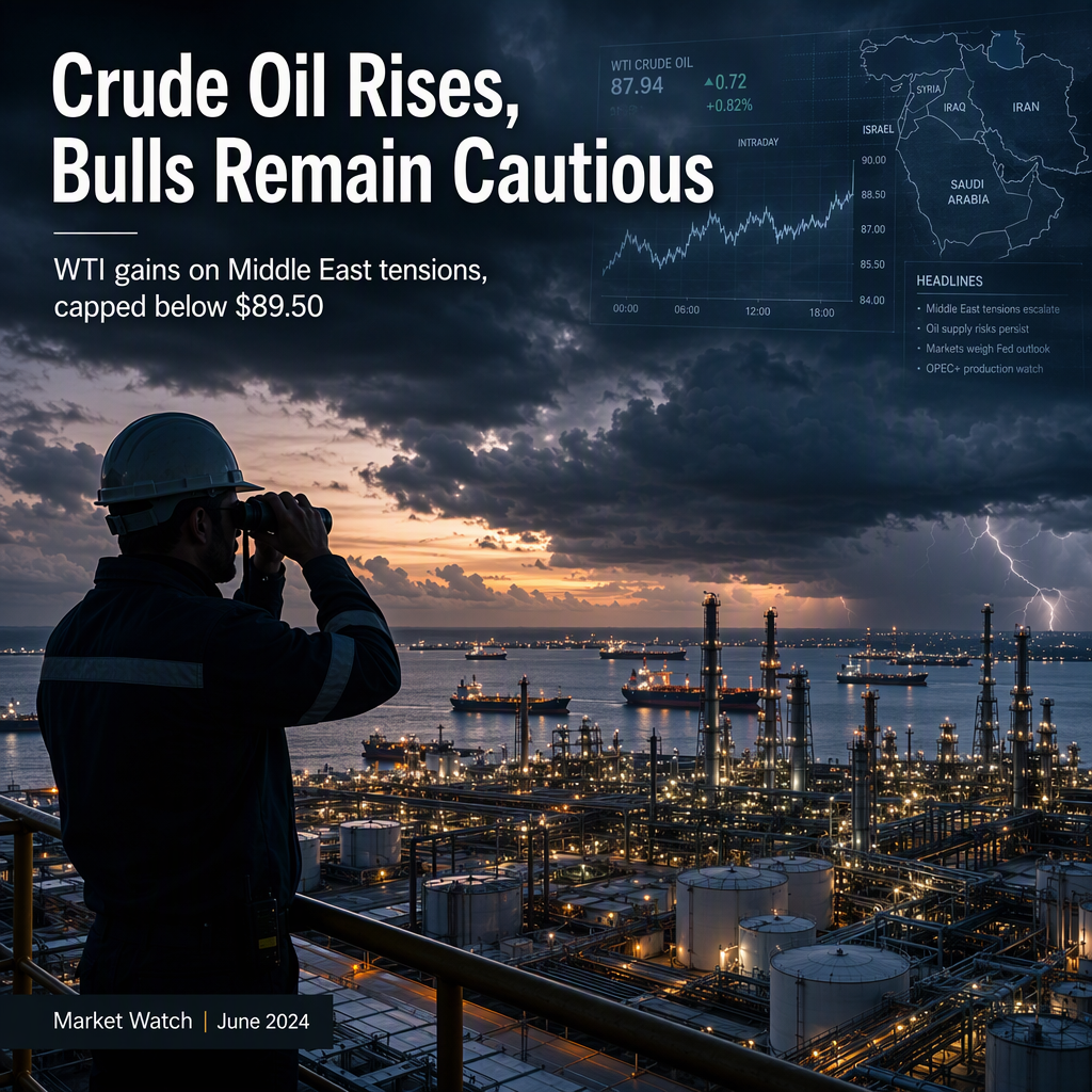 WTI Crude Oil Prices Edge Higher Amid Middle East Tensions, But Bulls Remain Cautious Below $89.50