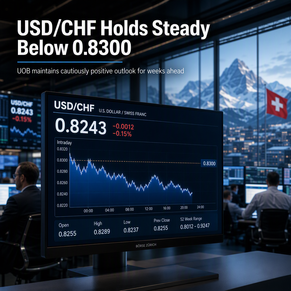 USD/CHF Consolidates Below 0.8300 as UOB Maintains Positive Outlook