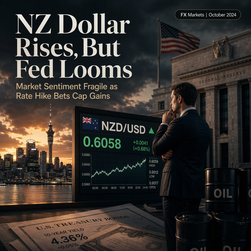 New Zealand Dollar Edges Higher Amid Softer US Yields, But Fed Rate Hike Bets Limit Gains