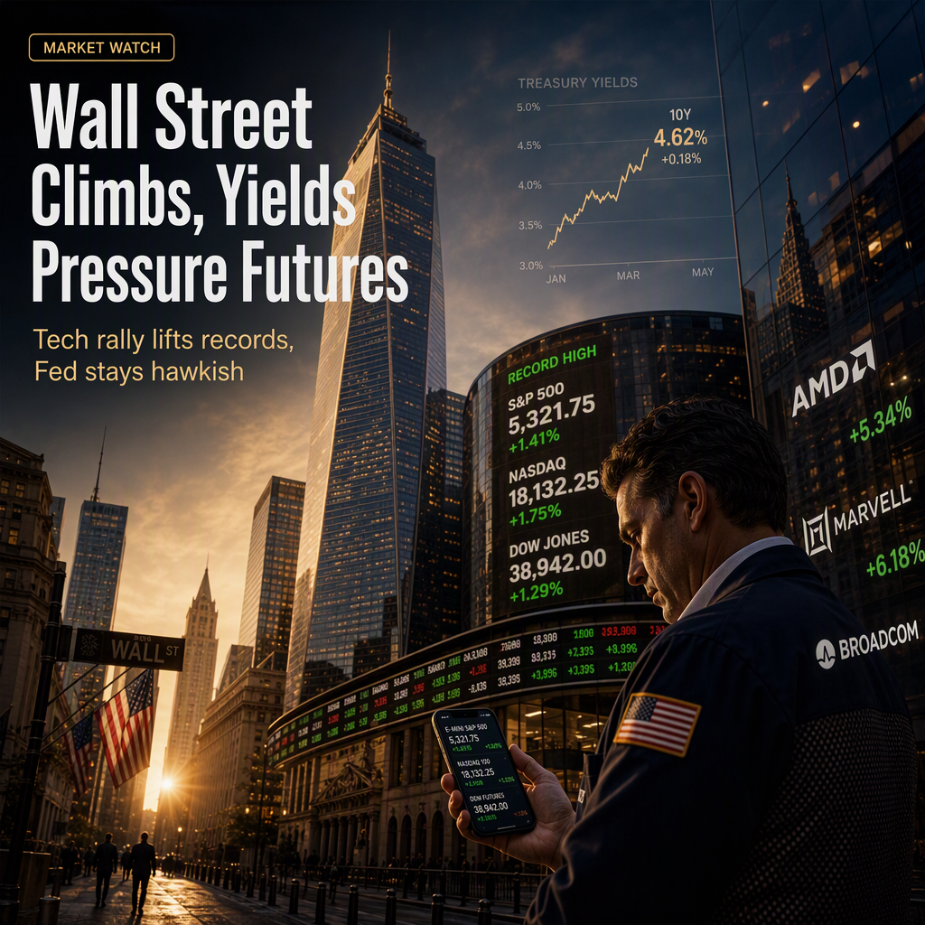 Dow Jones Futures Dip as Treasury Yields Rebound Ahead of FOMC Minutes; Tech Rally Lifts Wall Street to Record Highs