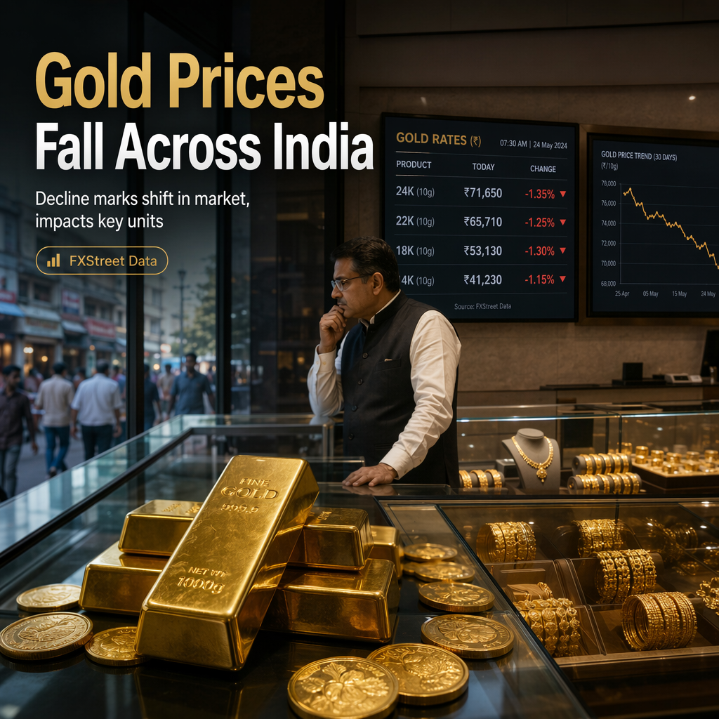 Gold Prices Decline in India, Marking Drop Across Key Units