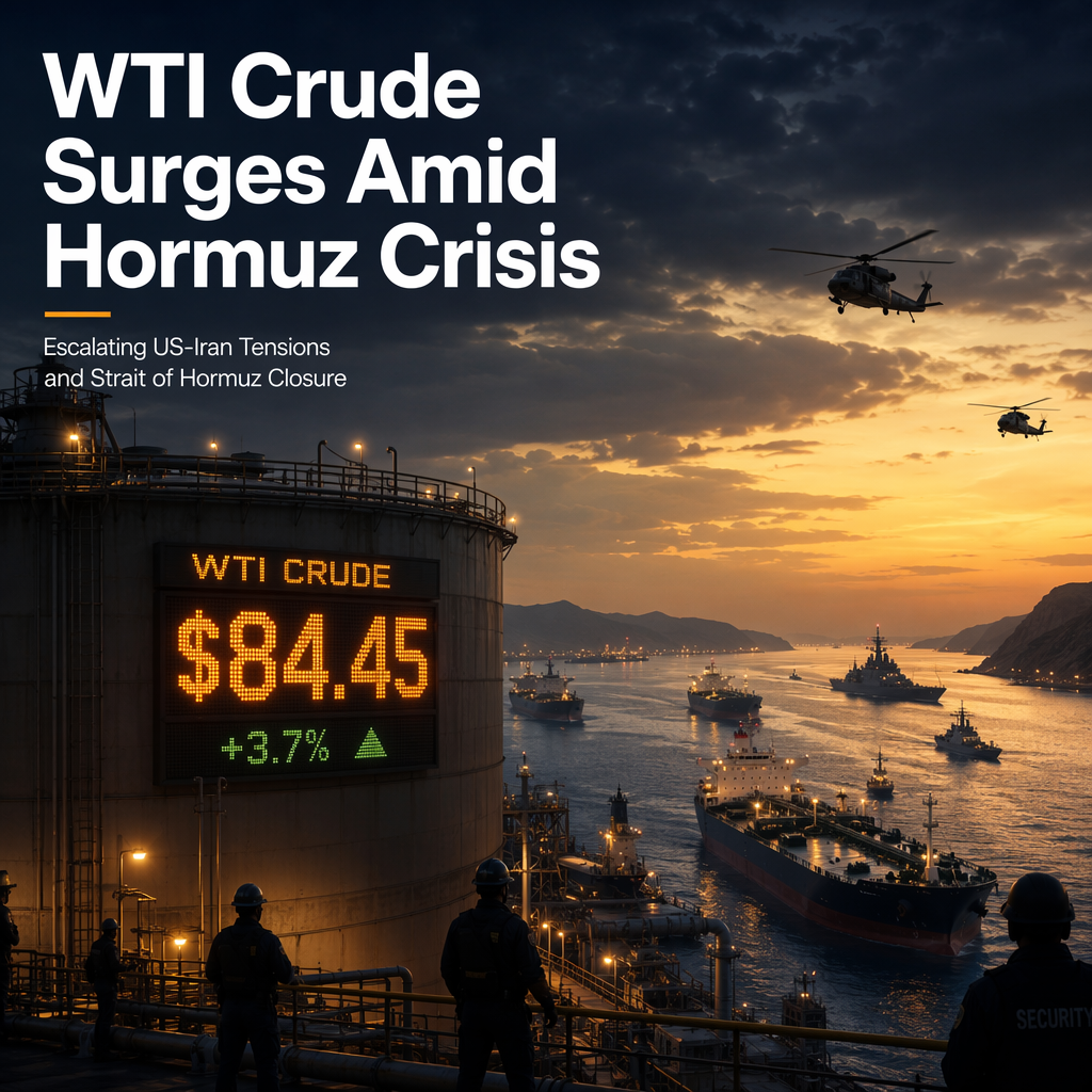 WTI Crude Oil Hits One-Month High Amid Escalating US-Iran Tensions and Strait of Hormuz Closure