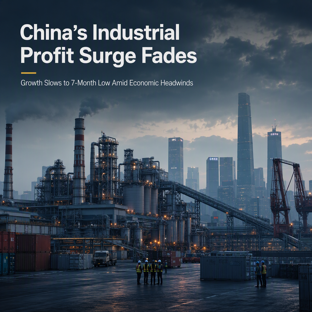 China's Industrial Profit Growth Drops to 7-Month Low Amid Slowing Economic Momentum